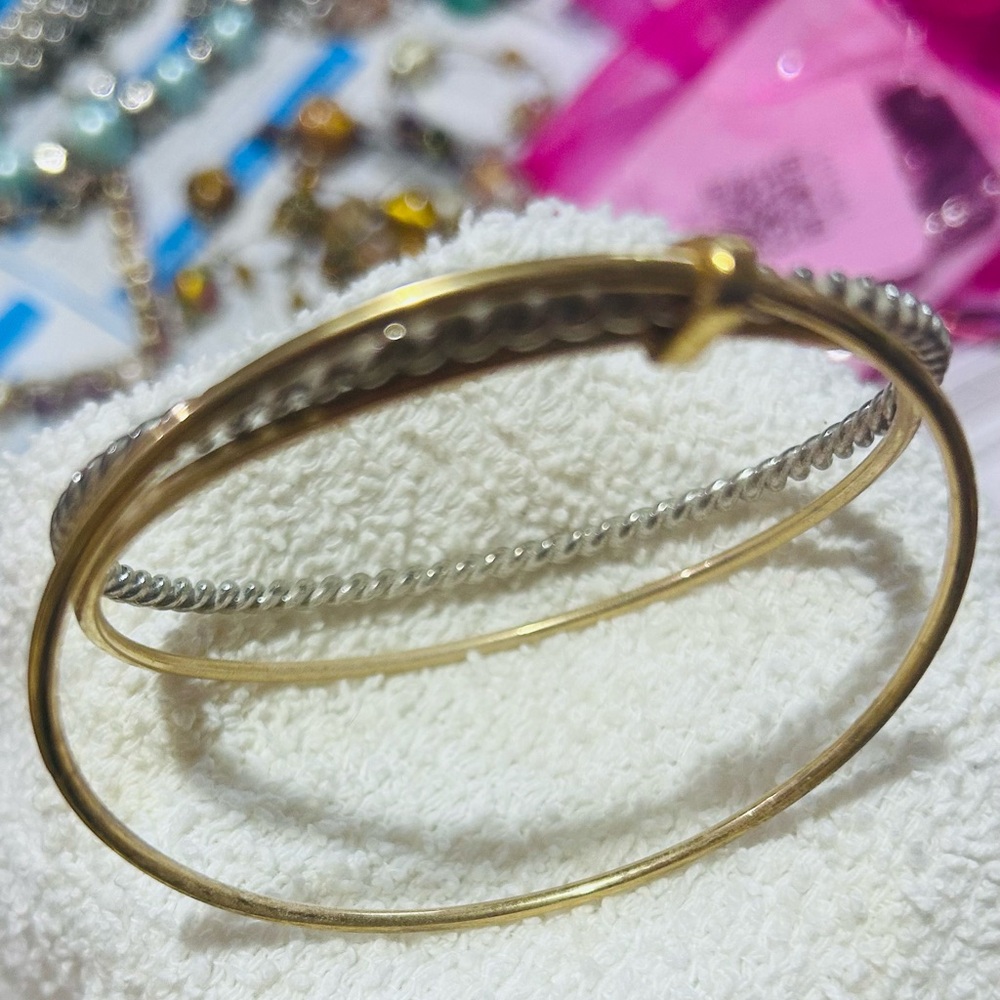Elegant Gold and Silver Bangle Bracelet